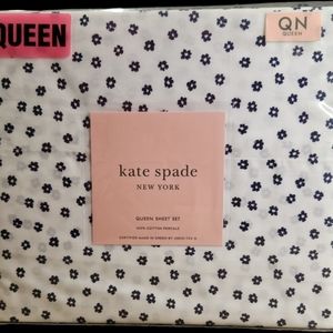 KATE SPADE QUEEN SHEET SET - DITZY FLOWER  -BLACK AND WHITE